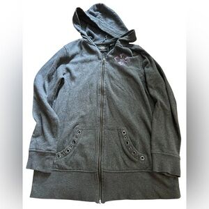 Harley-Davidson Gray Zip-Up Hoodie Sweatshirt